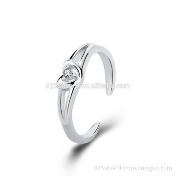 925 silver ring with heart shape Pendant Chain Necklace Jewelry
